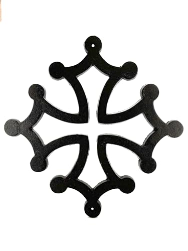 Ambiance Sud - Décoration Murale en Fonte Croix Occitane 42 cm