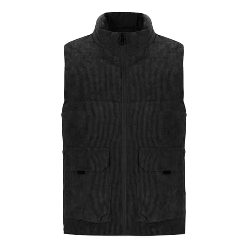 Men's Puffer Vest Sherpa Lined Winter Zip Fleece Vest Warm Casual Stand Collar Sweater Vest Sleeveless Winter Jackets2