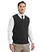 Kallspin Men’s Cable Knit Sweater Vest Pure Cotton V-Neck Sleeveless Knitted Pullover for Fall Winter(Charcoal, M)