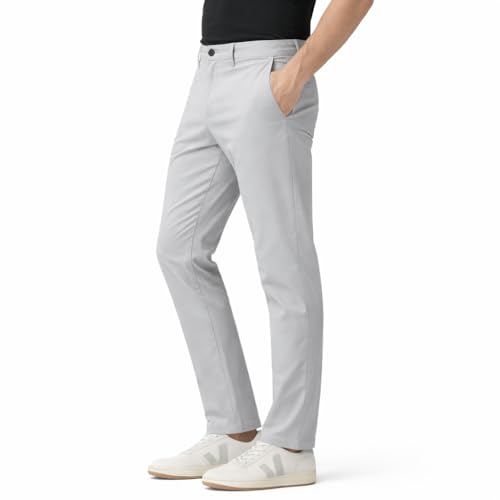 Image of Men's Casual Regular Fit Cotton Pants | Chinos | Trousers