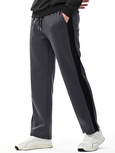 JMIERR Men's Sweatpants Color Block Stripes Tapered Trousers Drawstring Waist Casual Stretch Track Pants2