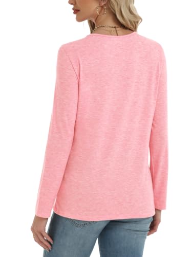 Image of Gihgoew 2 Pack Womens Tops Crewneck Soft Long Sleeve Shirts Fall Clothes Casual Tshirts Basic Tee
