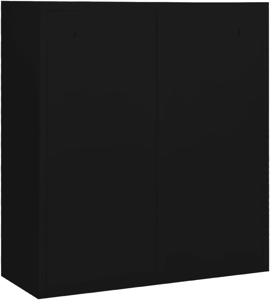 Metal Locker,Black Metal Office Storage Cabinet 90x40x102 cm, Adjustable Shelves, 3 Ball Bearing Drawers, Durable Steel Construction, Ideal for File Organization & Workspace Efficiency