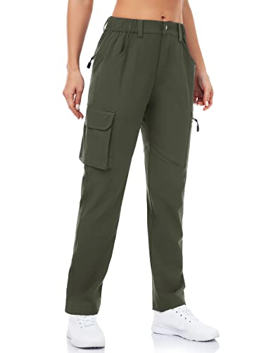 Davena Women's Cargo Hiking Pants With 5 Pockets Quick Dry Water Resistant Outdoor Athletic Pants For Traveling Camping Workout, Green, Xl #TOP3