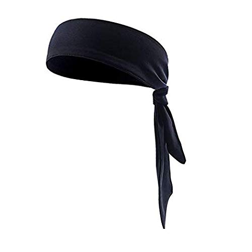 GLUKQuickly Dry Moisture Wicking Sweat Head Tie Headband Women Men Sports Stretchy Sweatband Head Wrap Scarf Bandana for Tennis Running Workout Yoga Gym Cycling Fitness