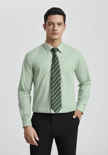 Enlision Mens Dress Shirts Long Sleeve Button Down Shirt for Men Regular Fit Business Casual Shirt and Tie Sets for Wedding3