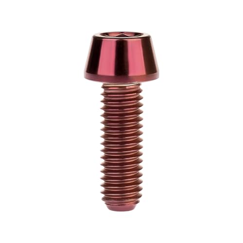 Image of Titanium Ti Bolt M5x9 16 18 20 25 30 35 40 45 50 55 60mm Tapered Head Screws Pack of 4 (M5x16mm, Burgundy)