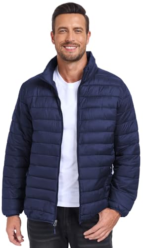 Image of SPOSULEI Men Puffer Jacket Packable Lightweight Winter Jackets Coats Outdoor Waterproof Insulated Jackets