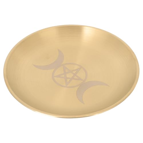 POPETPOP Plato Altar Cobre Decorativo para Vela Ritual Bandeja Almacenamiento Ceremonia Wiccan Hogar