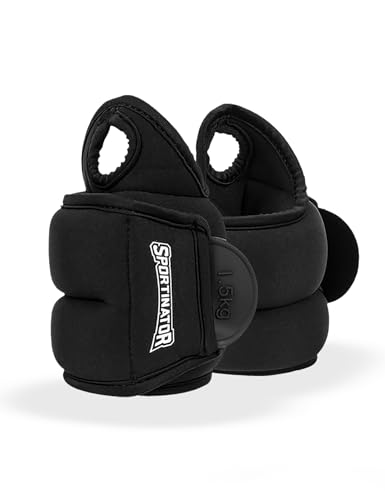 SPORTINATOR® Pesos para pulsos e pernas, com fecho de velcro, 2 unidades de 2 unidades de 0,5/1/1,5 kg para homem (2 x 0,5 kg) (2 x 1,5 kg)