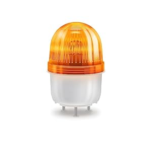 TOPENS JD110VY 110V Warning Light Emergency Flashing Safety Strobe Beacon Amber/Yellow Alarm Lamp Siren Blinker Halogen Tungsten Lamp for Gate Openers, Emergency and Construction Vehicles