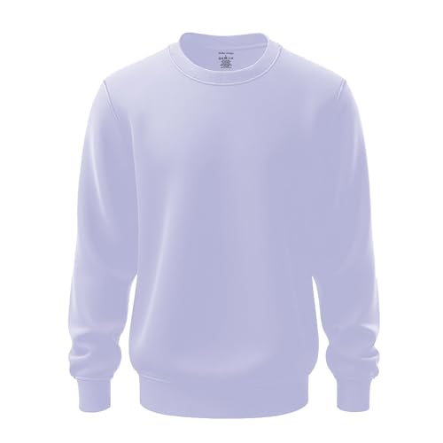 Mellor Design Mens Womens Sweatshirts Pullover Thermal Plain Top Workwear Casual Crewneck Jumper Sweater Sports Leisure Fleece White