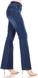 Flare Jeans for Women Ladies Elastic Pull-On Skinny Flared Bootcut Denim Jeggings