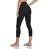 HeyNuts High Waisted Yoga Capris Leggings for Women, Buttery Soft Workout Cropped Pants Compression 3/4 Leggings 21'' Black M(8/10)