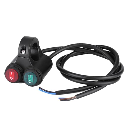 HERCHR Interruttore Manubrio Moto, Faro Moto Universale Fari Fendinebbia Clacson Interruttore a Pulsante Doppio Controllo per Scooter ATV Manubrio da 22 Mm 7/8 Pollici(D)