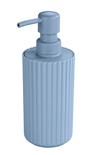 Allstar Distributeur de savon Minas gris bleu - Distributeur de savon liquide Capacité: 0.28 l, Polypropylène, 7 x 18 x 7 cm, Bleu