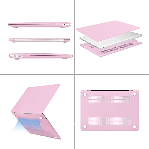 Image of MOSISO Compatible with MacBook Air 13 inch Case 2022 2021 2020 2019 2018 Release A2337 M1 A2179 A1932 Touch ID, Plastic Hard Shell Cover Compatible with MacBook Air 13.3 inch Case, Clear Pink