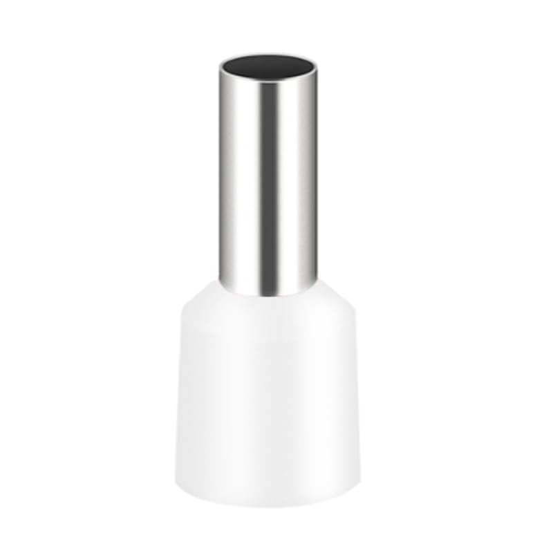 JOYELEC 205 pieces E6012 wire end ferrules 6.0 mm², white, needle-shaped, partially insulated connection terminal, cable end ferrules for wire connection, tin-plated copper