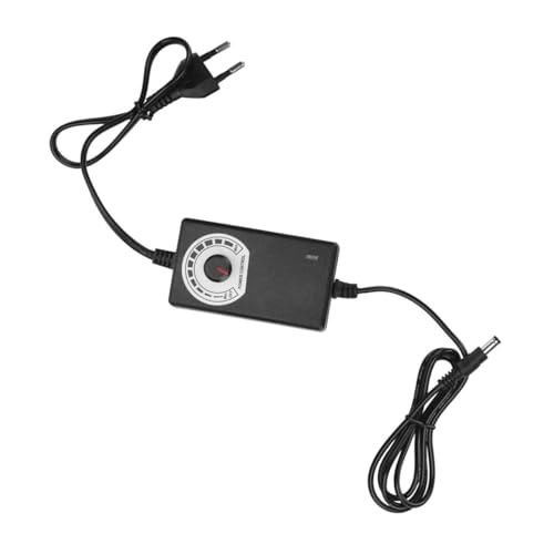 CIYODO Fuente de Alimentación para Tatuajes Regulador de Voltaje Ajustable con Perilla para Máquinas de Tatuar Estabilizador Portátil Negro Compatible Acv