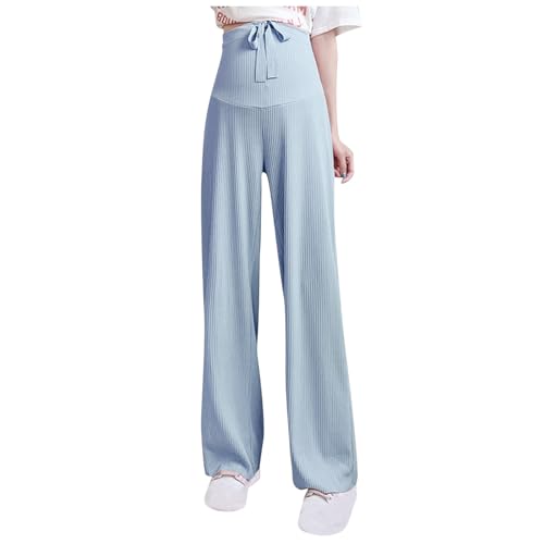 Pantalones de Maternidad Mujer sobre el Vientre Premama Embarazada Cintura Alta Pantalones Suelto Suave Ropa Maternidad premamá Yoga Cómodo Pantalones Ligero Verano
