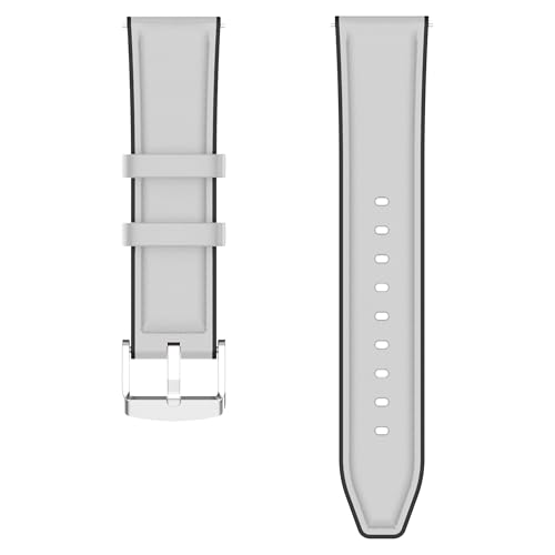 Image of ACM Watch Strap Leather Silicone 22mm compatible with Universal 22mm Size Replacement Strap Smartwatch Belt Luxury Band