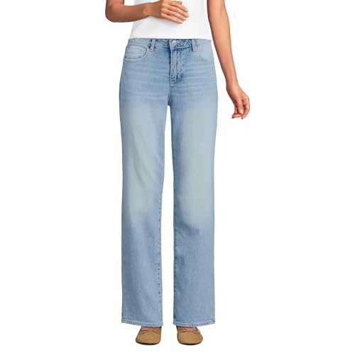 Lands' End Women's Soft Denim Mid Rise Boyfriend Jeans