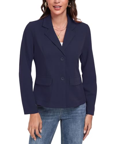 Womens Blazer Casual Long Sleeve Button Notch Lapel Work Office Business Blazers Jackets with Pockets3