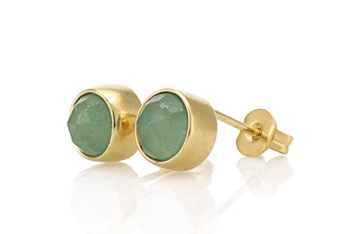 Boucles d'oreilles aventurine verte pendantes or rempli pour femme bijoux mariage et soirée