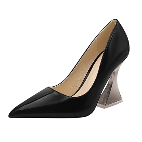 Escarpins talons hauts 10cm bout pointu et talon bloc pour femme