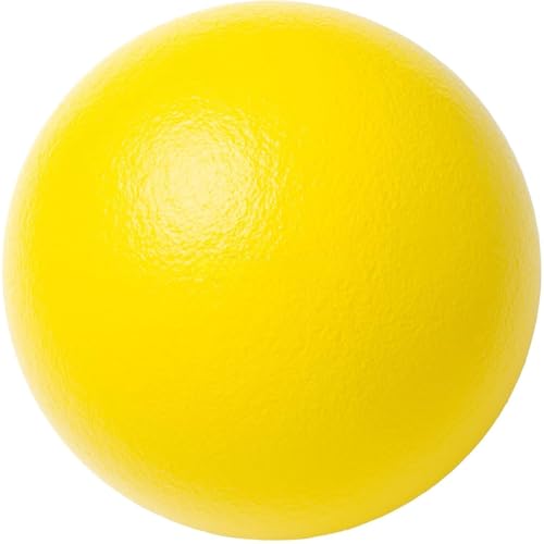 Professional Soft Foam Dodgeball, Yellow, Large Size, Indoor and Outdoor Recreation Sports Ball (Yellow, 15cm)
