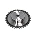 4 Points 08B Industrial Sprocket with Chain 10-30 Teeth Sprockets Pitch 12.7mm 45# Steel Material Table Wheel 1Pcs(08B 17T 45 Steel)