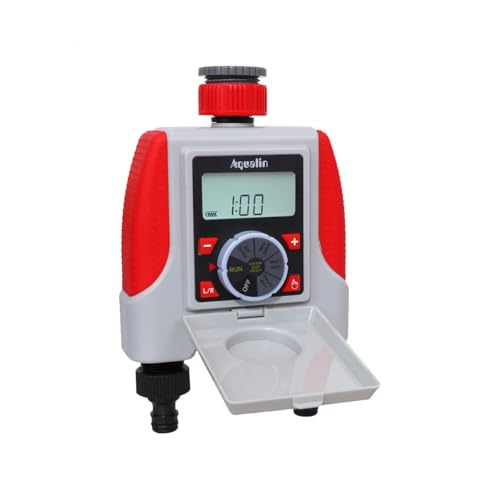 Aqualin Water Sprinkler Timer Two Outlets Electronic Hose Tap Garden Irrigation System Controller Watering Computer Waterproof for Lawn Yard