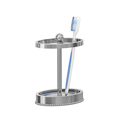 nu steel 18/8 Stainless Steel Chic Beaded Toothbrush Holders Storage, Bath Collection, Bathroom Vanity Countertops Shiny Finish