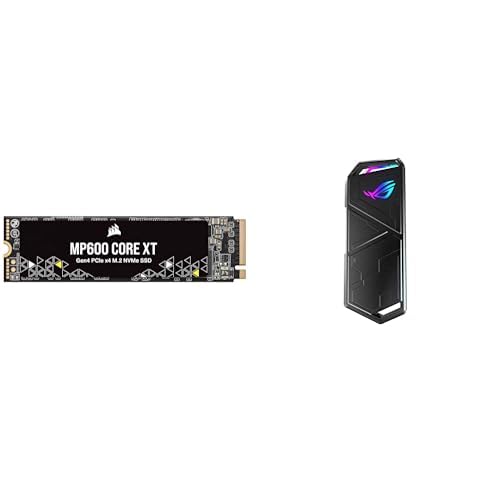 Image of Corsair Bundle MP600 CORE XT 2TB M.2 PCIe Gen4 NVMe SSD & ASUS ROG Strix Arion Aluminum Alloy M.2 NVMe SSD External Portable Enclosure Case Adapter