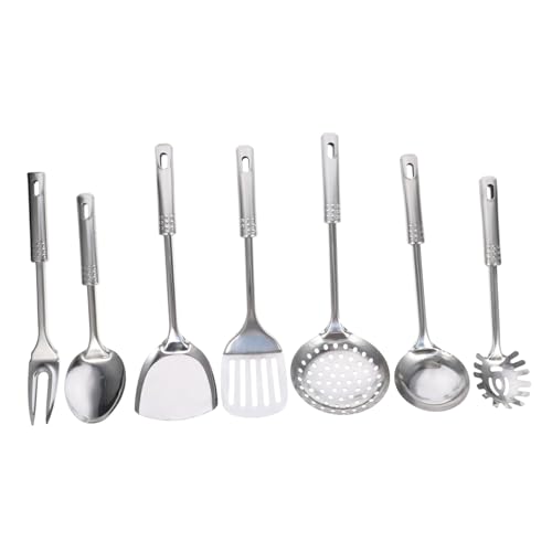 FUNOMOCYA 7 Piezas Utensilios De Cocina Colador Aparatos De Herramientas De Cocina Gadgets De Cocina Pantalla Organizador De Cajones De Cocina Accesorios Vajilla Silver Acero Inoxidable