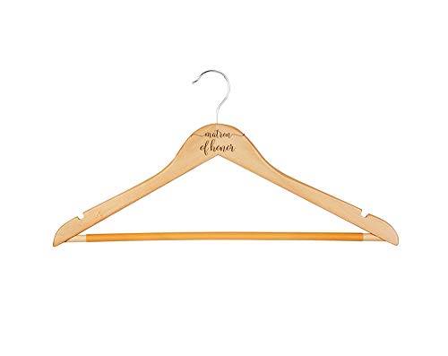 Krezy Case Personalize Wood Hanger- Wedding Hanger-Maid of Honor Dress Hanger-Matron of Honor Dress Hanger-engreaved Bridesmaid Hanger-Bridal Party Hanger-Wedding-Gift for Bride, Bridesmaid