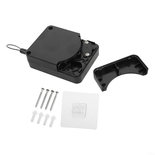 Chiudiporta automatico ammortizzatore per porte scorrevoli e antifurto, adatto per varie porte leggere con funzionamento uniforme di velocità (nero)