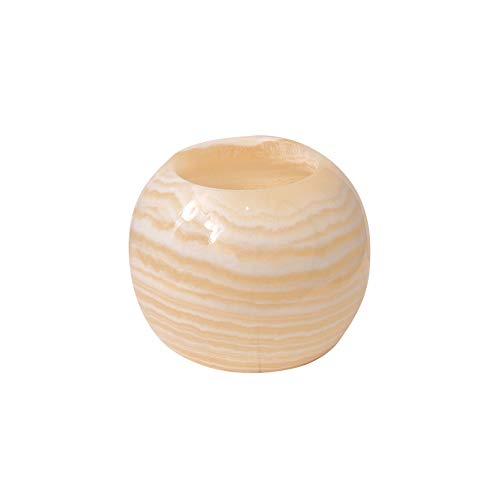 Craftsofegypt Single Alabaster Candle Holder - Egyptian Tealight And Votive Candles Holders With Amber Glow For Home Décor Natural Stone Soothing Tranquil Aurora #TOP7