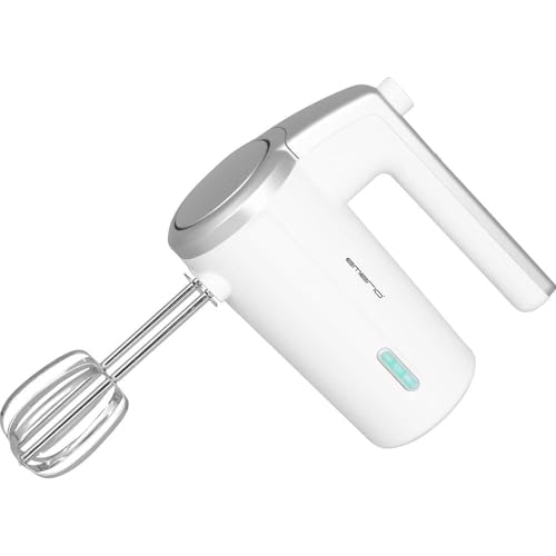 EMERIO kabelloser Akku Handmixer / -rührer - 2 Rührstäbe - 3 Geschwindigkeiten - 2000mAh/7,4V - BPA frei - Akkustand Anzeige - USB Ladekabel - bis zu 10 Zyklen á 3 Min - wiederaufladbar - HM-126681