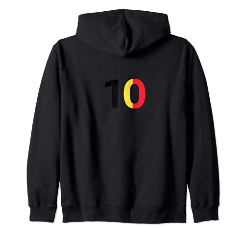 Flag Belgium Zip Hoodie, Black, S