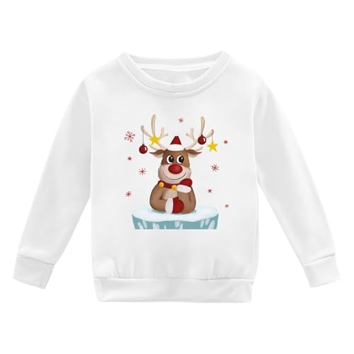 Charming Christmas Reindeer Hoodie for Kids Festive Xmas Jumper with Red Nose & Bell Cozy Holiday Sweatshirt3