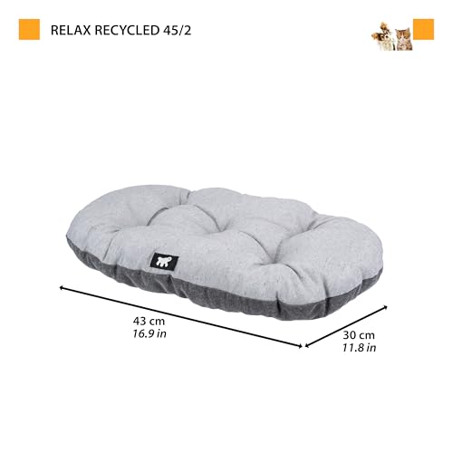 Ferplast Hundebett Relax, Hundekissen, Katzenkissen, Hundematte für Hundehütten und Autos – waschbar – aus Baumwolle mit weicher Polsterung, 43 x 30 cm. Himmelblau
