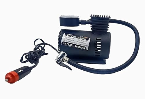 Image of 12V Portable Car Tyre Inflator, Heavy Duty Air Compressor Pump with Accurate Pressure Gauge, 220 PSI, Suitable for Cars, Bikes, and Inflatables