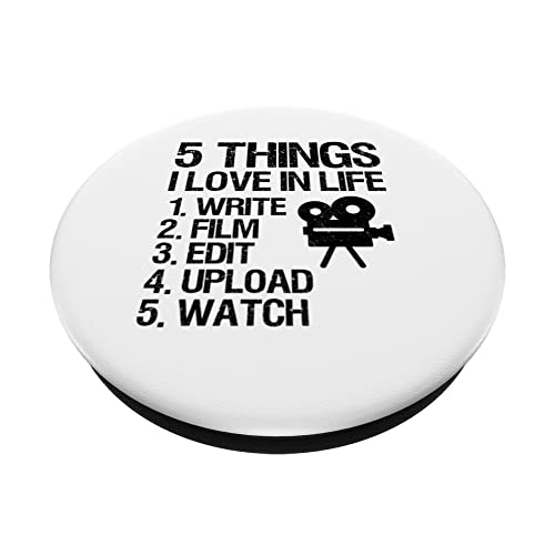 Write Film Edit Upload Watch Filmmaker Cinematographers PopSockets Swappable PopGrip, Black - Image 2