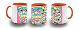 MERCHANDMANIA Taza Naranja batido kawaii meme retro vintage cute japones color mug
