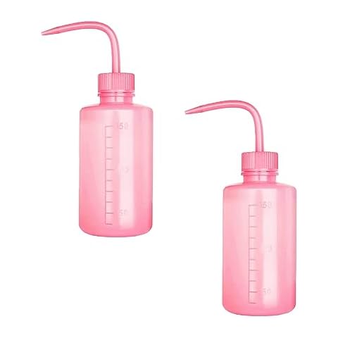 Gunwon 2Pcs Pink Safety Wash Bottle Set Cover