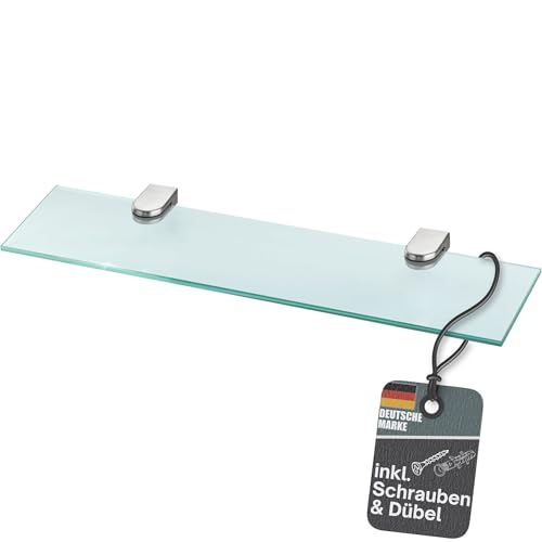 bonsport Glasregal Wandregal für Badezimmer Klarglas - Glas Regal aus 6 mm Sicherheitsglas 40cm - Glasablage Glasregalboden Badablage
