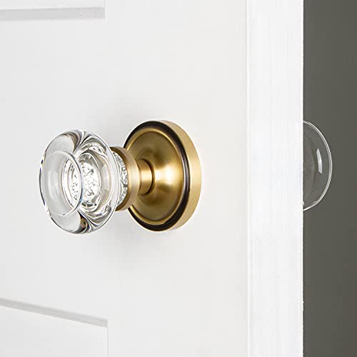 Image of Nostalgic Warehouse Classic Rosette Round Clear Crystal Door Knob