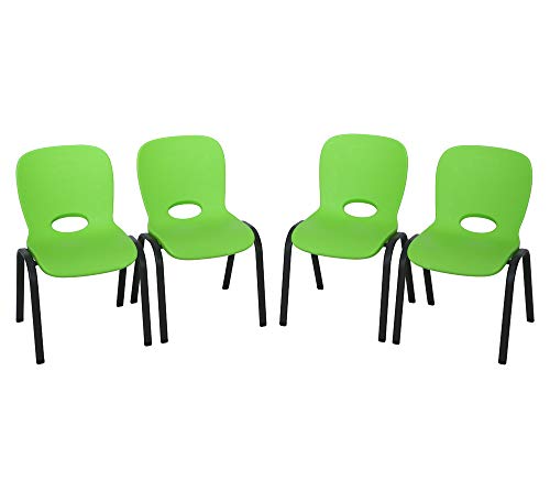 Image of LIFETIME 80473 Kids Stacking Chair (4 Pack), Lime Green
