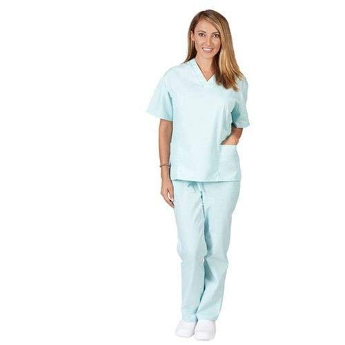 Buy BSF Uniforms Women's Cotton Sky Blue Half Sleeves Scrub Suit (Scrub